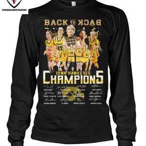 Back To Back Iowa Hawkeyes Champions Signature T-Shirt