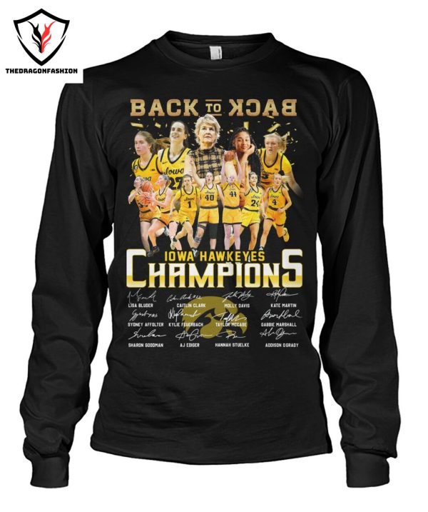 Back To Back Iowa Hawkeyes Champions Signature T-Shirt