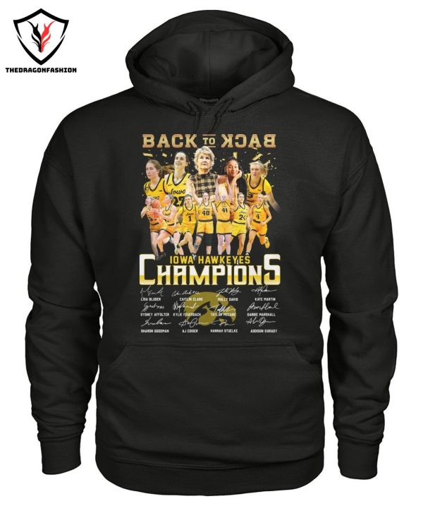 Back To Back Iowa Hawkeyes Champions Signature T-Shirt