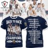 Back To Back 2024 NCAA Men Basketball National Champions UConn Huskies Signature 3D T-Shirt