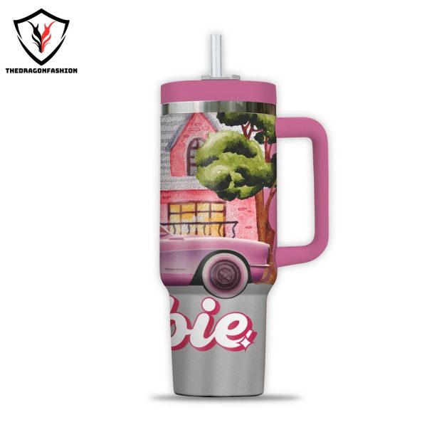 Barbie Design Tumbler With Handle And Straw