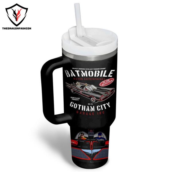 Batmobile Gotham City Garage Inc Tumbler With Handle And Straw