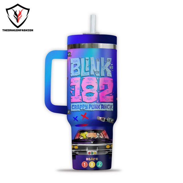 Blink 182 Crappy Punk Rock Tumbler With Handle And Straw