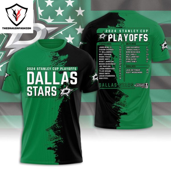 Dallas Stars 2024 Stanley Cup Playoffs 3D T-Shirt