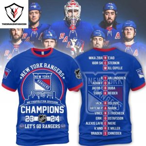 New York Rangers Metropolitan Divison Champions 2023-2-24 Let Go Rangers 3D T-Shirt