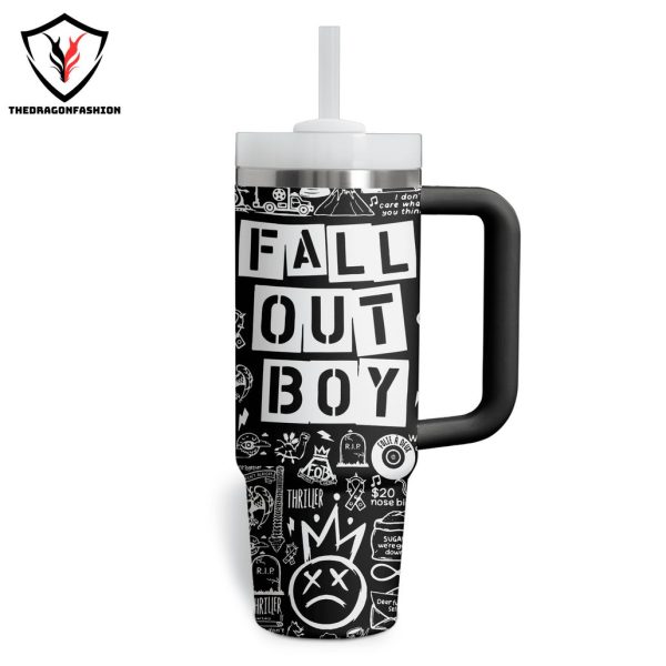 Fall Out Boy Tumbler With Handle And Straw