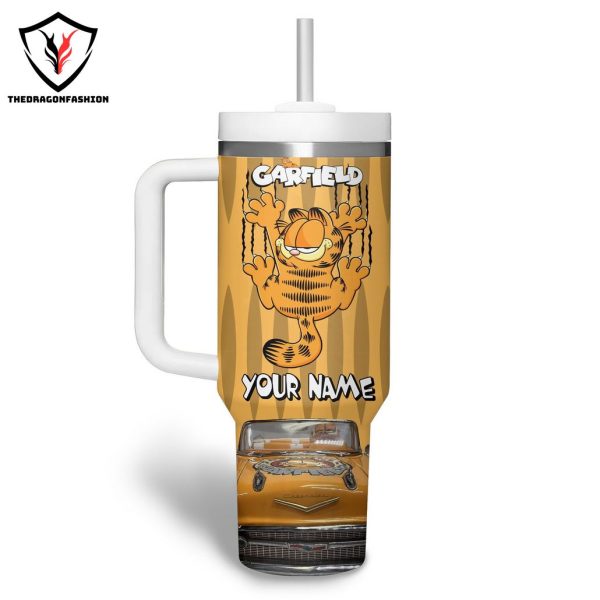 Garfield Dont Know Dont Care Custom Tumbler With Handle And Straw