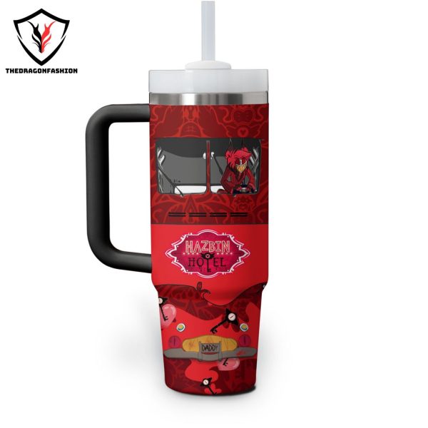 Hazbin Hotel Youre Never Fully Dressed Without A Smile Tumbler With Handle And Straw