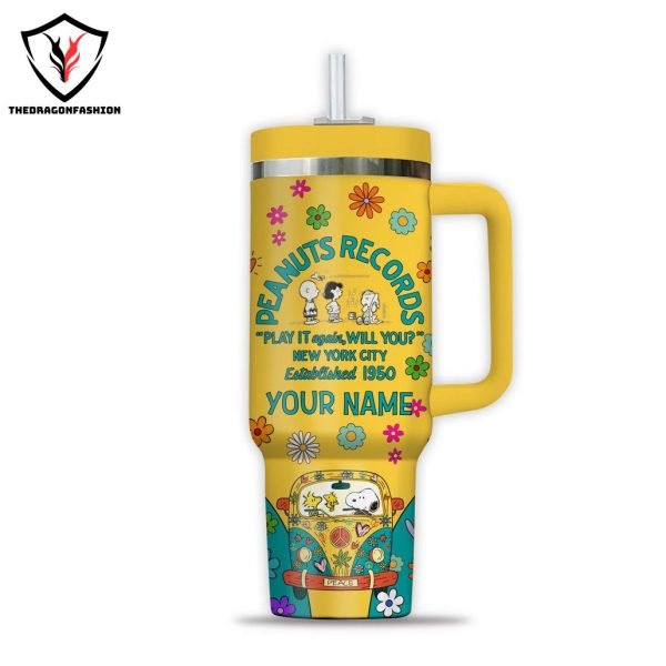 Heart Breakers Club Peanuts Records Tumbler With Handle And Straw