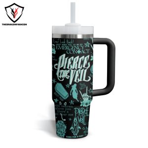 Pierce The Veil King For A Day Tumbler With Handle And Straw