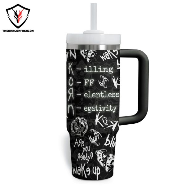 Korn Are You Ready Wake Up Tumbler With Handle And Straw