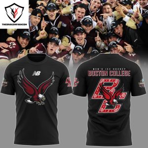 Boston College Eagles Men Ice Hockey Design Black 3D T-Shirt
