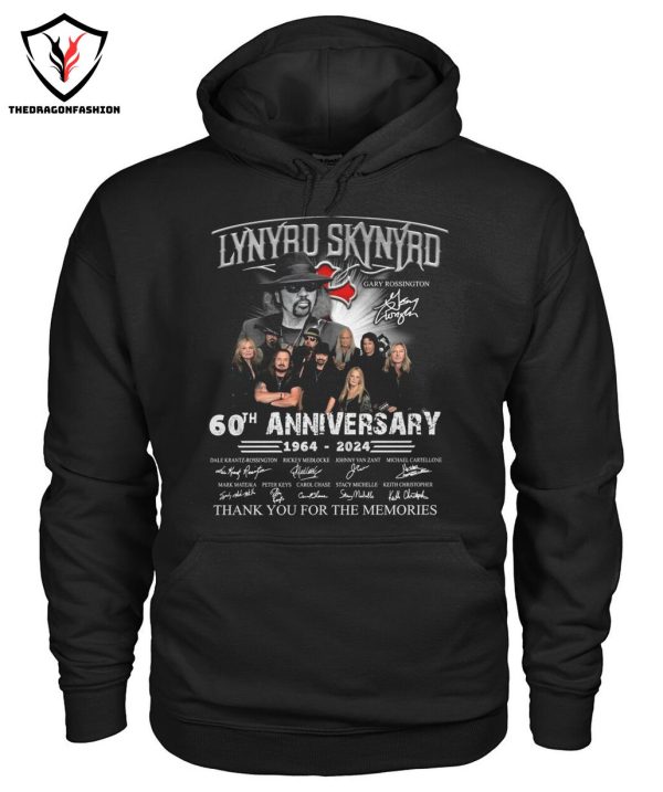 Lynyrd Skynyrd Gary Rossington Signature 60th Anniversary 1964-2024 Thank You For The Memories T-Shirt