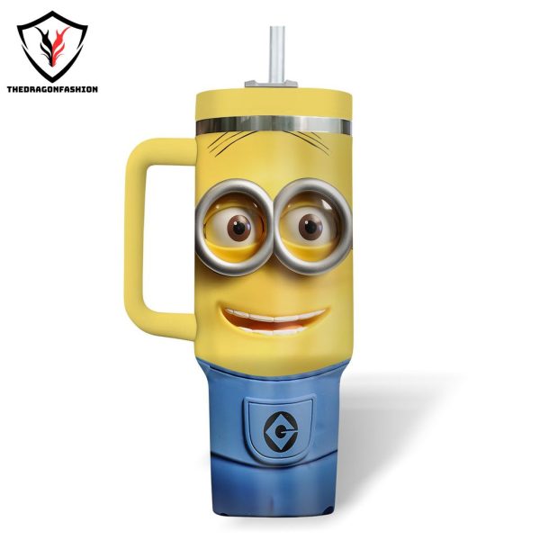 Minions Design Tumbler With Handle And Straw
