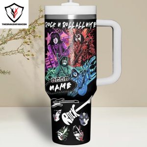 Rock And Roll All Nite KISS Band Tumbler With Handle And Straw