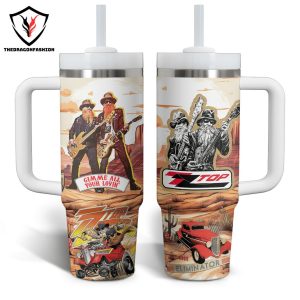 Gim Me All Your Lovin ZZ Top Tumbler With Handle And Straw