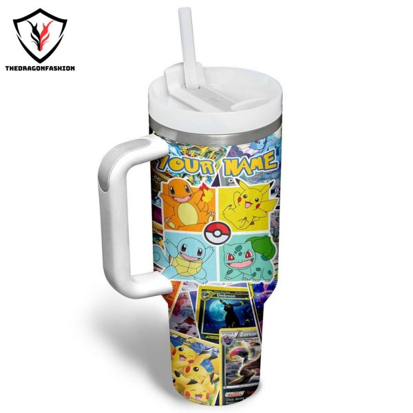 Pokemon Custom Design Tumbler With Handle And Straw