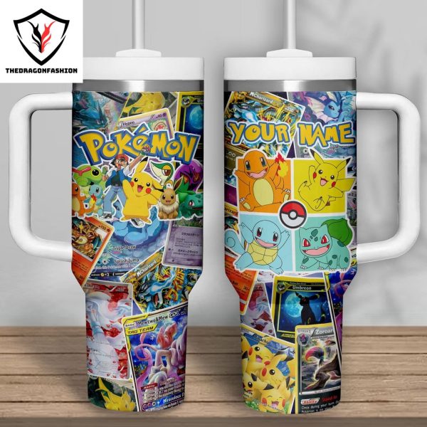 Pokemon Custom Design Tumbler With Handle And Straw