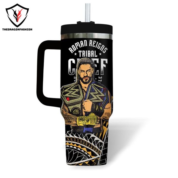 Roman Reigns Tribal Roman Empire Tumbler With Handle And Straw