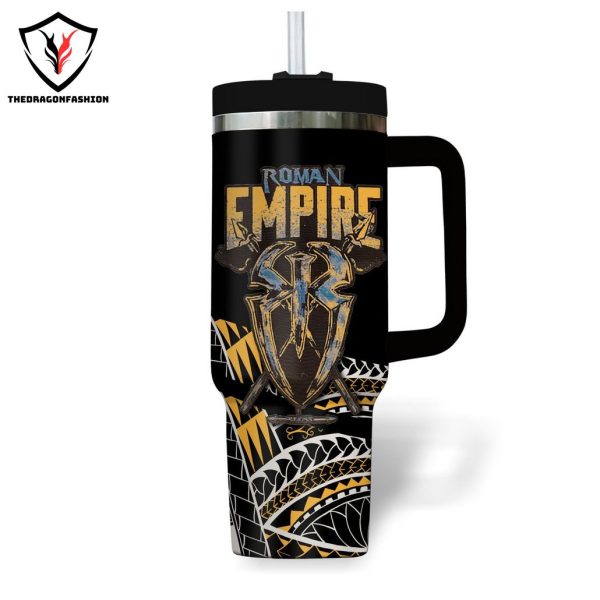 Roman Reigns Tribal Roman Empire Tumbler With Handle And Straw