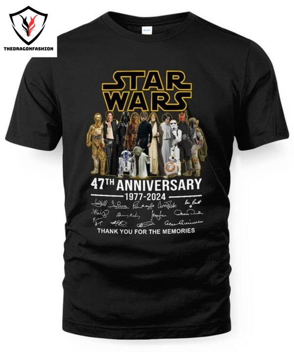 Star Wars 47th Anniversary 1977-2024 Signature Thank You For The Memories T-Shirt