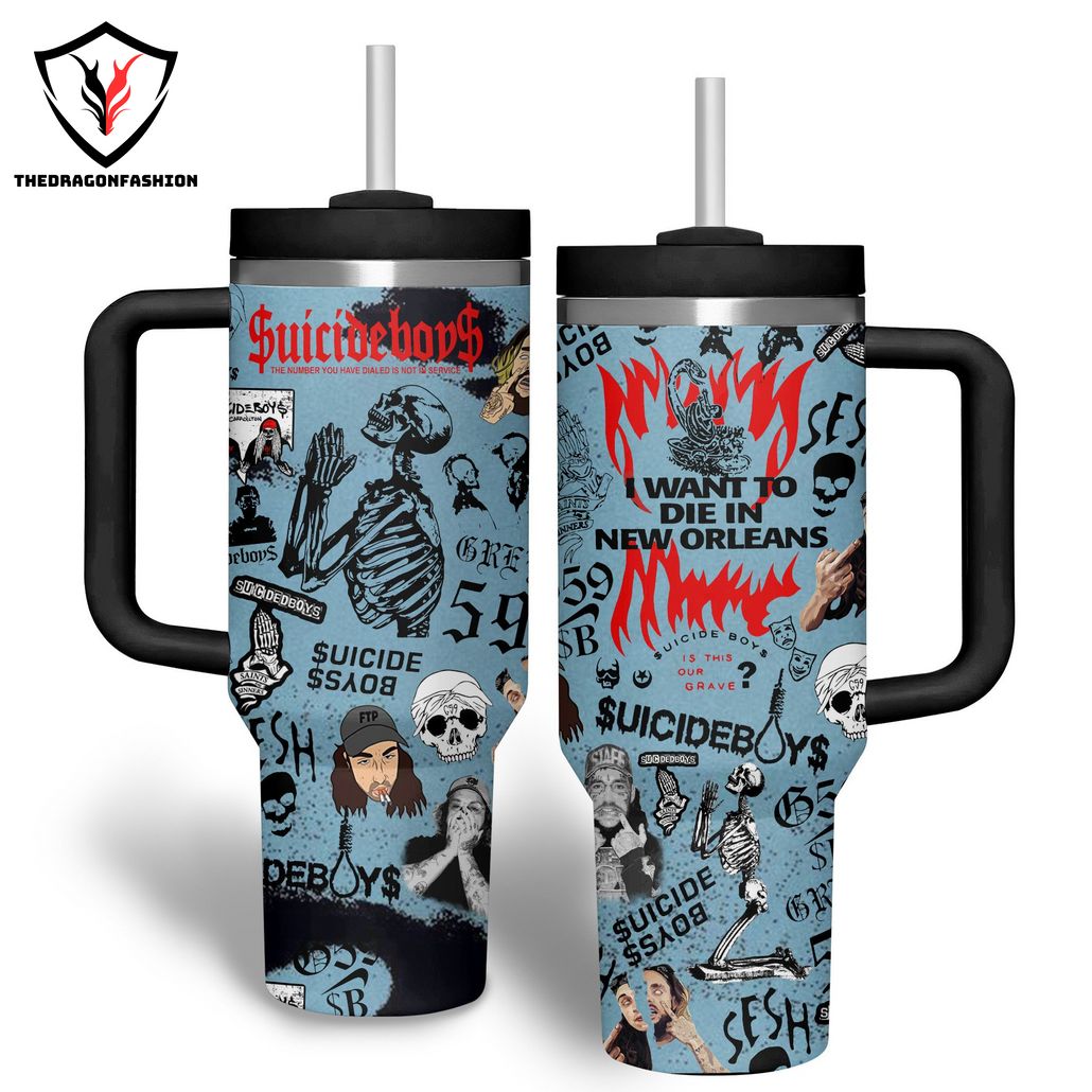 Suicideboys I Want To Die In New Orleans Tumbler With Handle And Straw