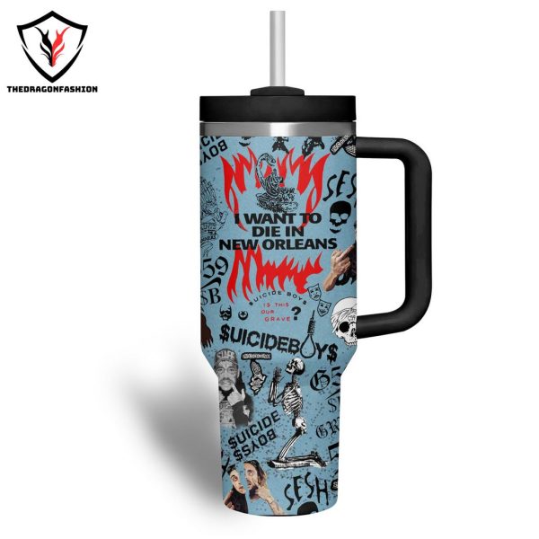 Suicideboys I Want To Die In New Orleans Tumbler With Handle And Straw