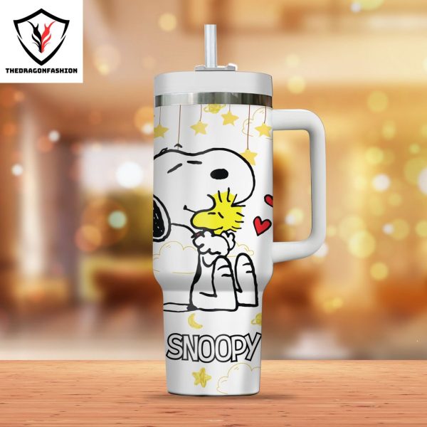 The Many Face Of A Snoopy Little Things Mean A Lot Tumbler With Handle And Straw