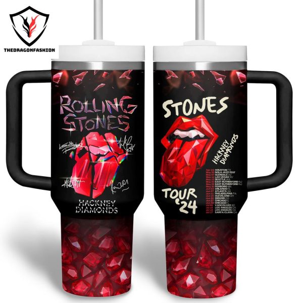 The Rolling Stones Signature Hackney Diamonds Tour 2024 Tumbler With Handle And Straw
