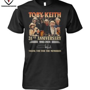 Toby Keith 31st Anniversary 1993-2024 Signature Thank You For The Memories T-Shirt