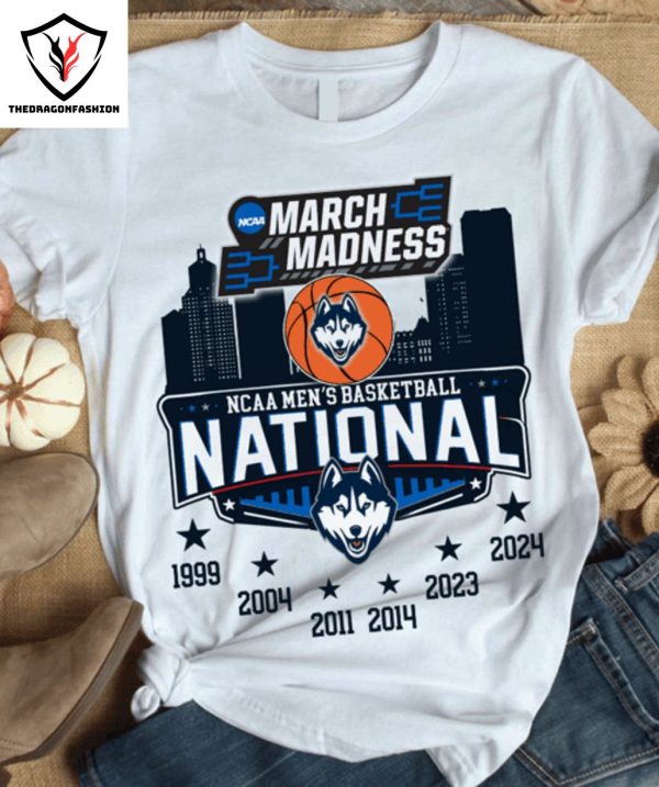 UConn Huskies 2024 NCAA Men Basketball Champions March Madness T-Shirt