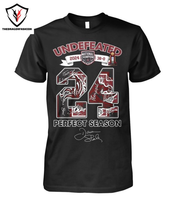 Undefeated 2024 Perfect Season Signature South Carolina Gamecocks T-Shirt