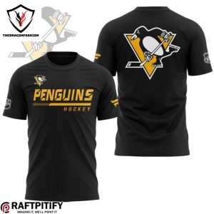 Pittsburgh Penguins Ice Hockey Logo Design 3D T-Shirt