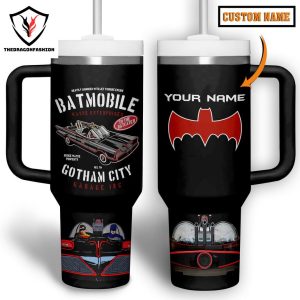 Batmobile Gotham City Garage Inc Tumbler With Handle And Straw