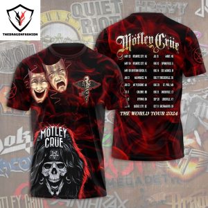 Motley Crue The World Tour 2024 Design 3D T-Shirt
