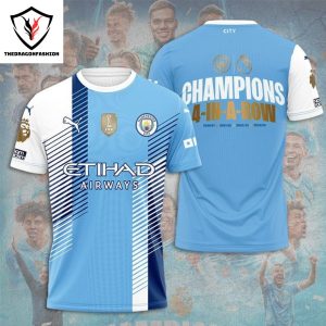 Manchester City Champions 4 – In – A – Row 3D T-Shirt