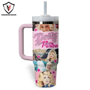 Dolly Parton In Dolly We Trust Tumbler With Handle And Straw