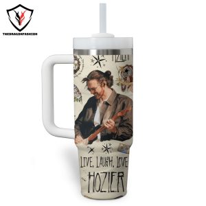 Hozier Live Laugh Love Design Tumbler With Handle And Straw