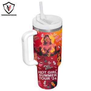 Megan Thee Stallion Hot Girl Summer Tour 24 Tumbler With Handle And Straw