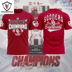 Oklahoma Sooners 2024 Big 12 Softball Conference Tournament Champions 3D T-Shirt