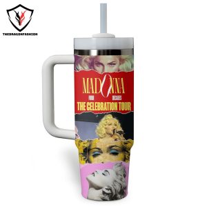 Madonna Four Decades The Celebration Tour Tumbler With Handle And Straw