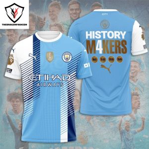 Manchester City History M4kers Premier League Champions 3D T-Shirt