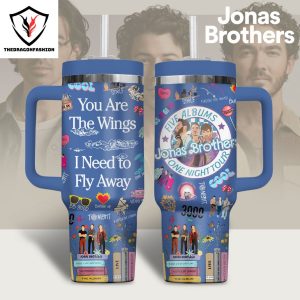 Jonas Brothers You Are The Wings I Need To Fly Away Tumbler With Handle And Straw