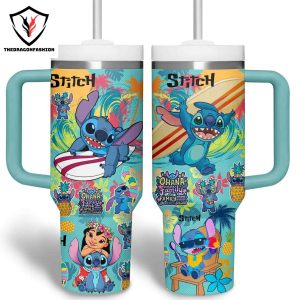 Stitch Ohana Means Family Tumbler With Handle And Straw