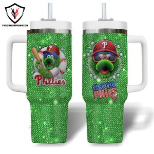 Philadelphia Phillies Green Tumbler With Handle And Straw
