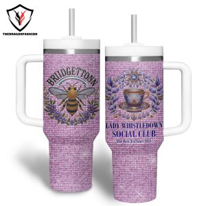 Lady Whistledown Social Club The Best Tea Since 1813 Tumbler With Handle And Straw