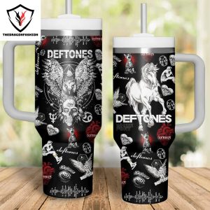 Deftones White Pony Tumbler With Handle And Straw