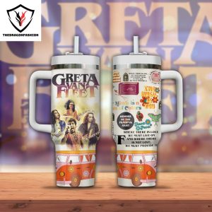 Greta Van Fleet Tumbler With Handle And Straw