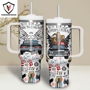 Supernatural Join The Hunt S.w. D.w Tumbler With Handle And Straw