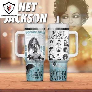 Janet Jackson No My First Name Aint Baby Tumbler With Handle And Straw